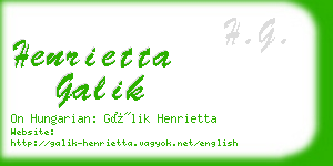 henrietta galik business card
